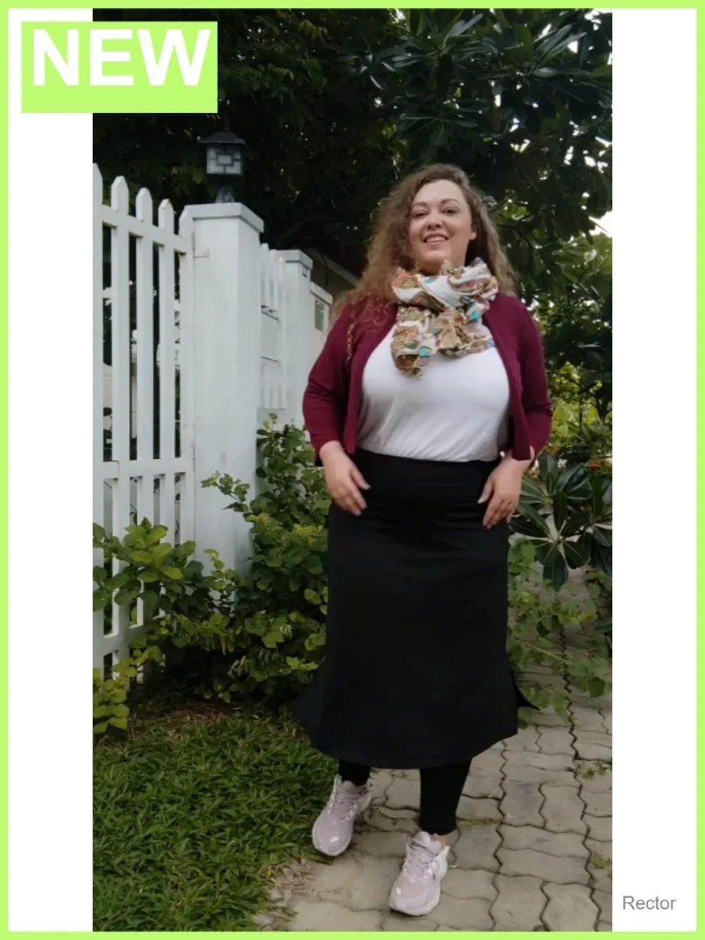 Women's Modest Long Skirt with Attached Leggings & Pockets Athletic Midi Skort